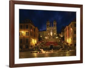 Spanish Steps Illuminated at Night in the City of Rome, Lazio, Italy, Europe-null-Framed Photographic Print