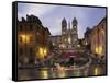 Spanish Steps Illuminated in the Evening, Rome, Lazio, Italy, Europe-null-Framed Stretched Canvas