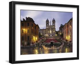 Spanish Steps Illuminated in the Evening, Rome, Lazio, Italy, Europe-null-Framed Photographic Print