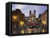 Spanish Steps Illuminated in the Evening, Rome, Lazio, Italy, Europe-null-Framed Stretched Canvas