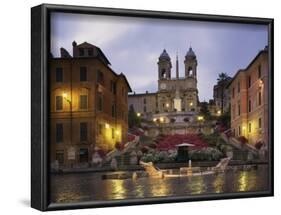 Spanish Steps Illuminated in the Evening, Rome, Lazio, Italy, Europe-null-Framed Photographic Print