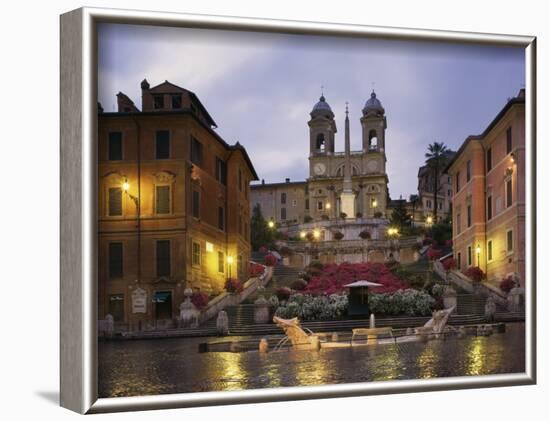 Spanish Steps Illuminated in the Evening, Rome, Lazio, Italy, Europe-null-Framed Photographic Print