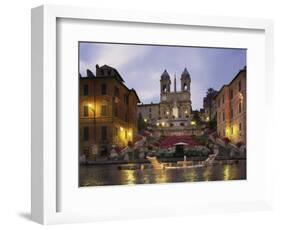 Spanish Steps Illuminated in the Evening, Rome, Lazio, Italy, Europe-null-Framed Photographic Print