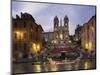 Spanish Steps Illuminated in the Evening, Rome, Lazio, Italy, Europe-null-Mounted Photographic Print