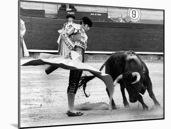 Spanish Toreador Manuel Benitez Called El Cordobes During Bullfight in Castellano De La Playa Spain-null-Mounted Photo