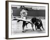 Spanish Toreador Manuel Benitez Called El Cordobes During Bullfight in Castellano De La Playa Spain-null-Framed Photo