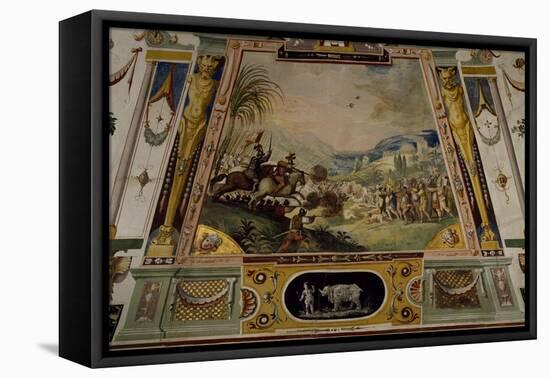 Spanish Troops Conquering Mexico and Grotesques-Ludwig Kranes-Framed Stretched Canvas