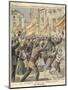 Spanish Troops Marching Through Crowd During Spanish-American War of 1898-null-Mounted Giclee Print