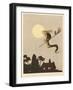 Spanish Witch Returns Home after a Flight Accompanied by Her Familiar an Owl-Joaquin Xaudaro-Framed Art Print