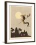 Spanish Witch Returns Home after a Flight Accompanied by Her Familiar an Owl-Joaquin Xaudaro-Framed Art Print