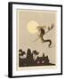 Spanish Witch Returns Home after a Flight Accompanied by Her Familiar an Owl-Joaquin Xaudaro-Framed Art Print