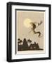 Spanish Witch Returns Home after a Flight Accompanied by Her Familiar an Owl-Joaquin Xaudaro-Framed Art Print