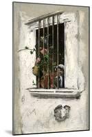 Spanish Woman and Child Looking Through a Window, California Territory-null-Mounted Giclee Print