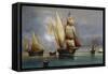 Spanish Xebec, Oil on Canvas, by Cheri Dubreuil, 19th Century-null-Framed Stretched Canvas