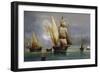 Spanish Xebec, Oil on Canvas, by Cheri Dubreuil, 19th Century-null-Framed Giclee Print