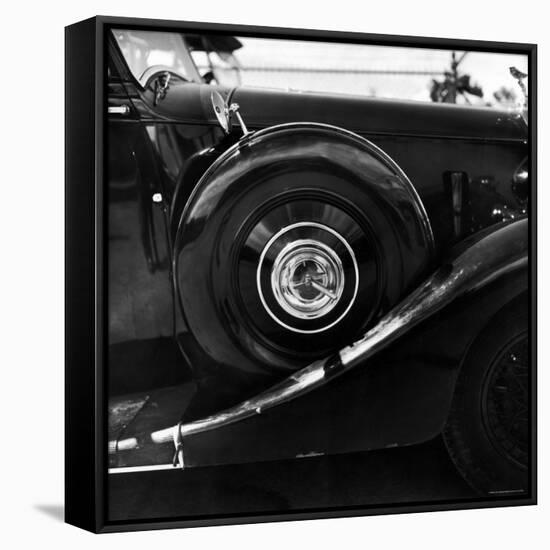 Spare Tire Stored on Side Fender of an Automobile-Walker Evans-Framed Stretched Canvas