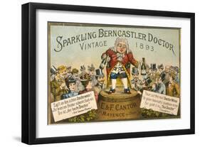 Sparking Berncastler Doctor, Vintage 1893 German Wine-null-Framed Art Print