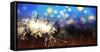 Sparkler - New Year / New Year's Eve / Celebration-pattilabelle-Framed Stretched Canvas