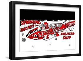 Sparkling Rocket Fighter Ship-null-Framed Art Print