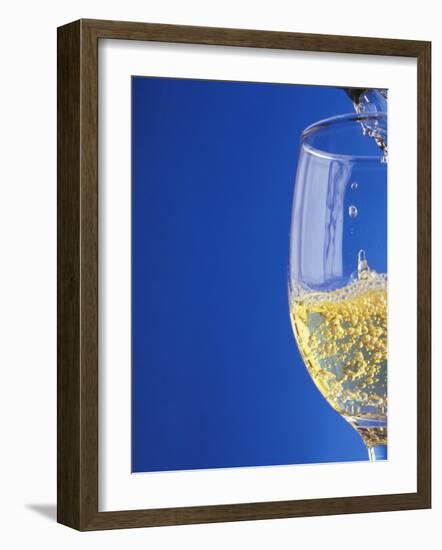 Sparkling Wine Effervescing as It is Poured into a Glass-Steven Morris-Framed Photographic Print