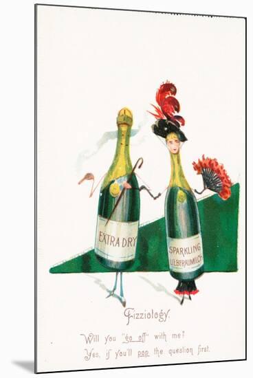 Sparkling Wine, Probably Christmas Card-null-Mounted Giclee Print