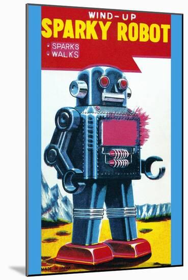 Sparky Robot-null-Mounted Art Print