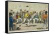 Sparring, 1817-Isaac Robert Cruikshank-Framed Stretched Canvas