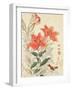 Sparrow and Tiger Lilies-Bairei Kono-Framed Giclee Print