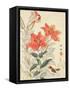 Sparrow and Tiger Lilies-Bairei Kono-Framed Stretched Canvas