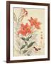 Sparrow and Tiger Lilies-Bairei Kono-Framed Giclee Print