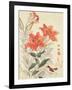 Sparrow and Tiger Lilies-Bairei Kono-Framed Giclee Print