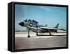 Sparrow I Missiles on Navy Jet-null-Framed Stretched Canvas