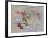 Sparrow in Cosmos Flowers-Judy Mastrangelo-Framed Giclee Print