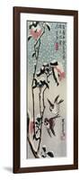 Sparrows and Camellias in the Snow, 1830s-Utagawa Hiroshige-Framed Giclee Print