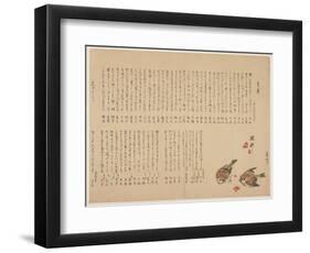 Sparrows and Plum Flowers, 1823-Yokoyama Kazan-Framed Premium Giclee Print