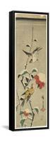 Sparrows and Snowy Camellia, 1837-1848-Utagawa Hiroshige-Framed Stretched Canvas