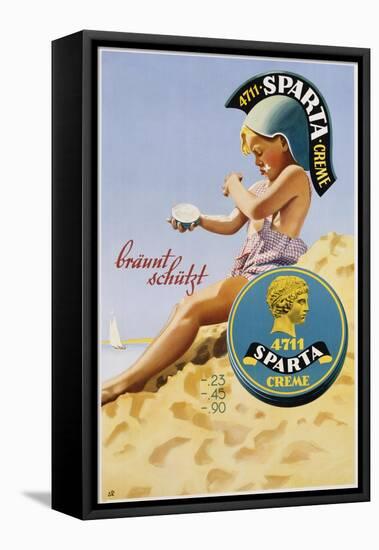 Sparta Creme Poster-null-Framed Stretched Canvas