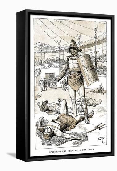 Spartacus and Hermann in the Arena, Late 19th Century-null-Framed Stretched Canvas