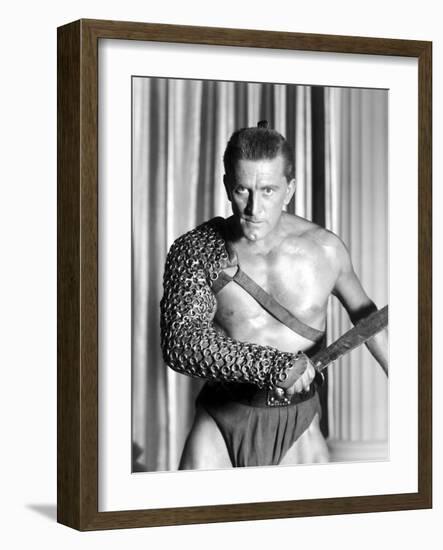 Spartacus by Stanley Kubrik with Kirk Douglas, 1960 (b/w photo)-null-Framed Photo