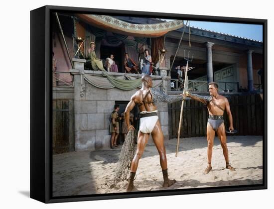 Spartacus by Stanley Kubrik with Kirk Douglas, 1960 (photo)-null-Framed Stretched Canvas