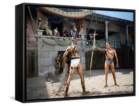 Spartacus by Stanley Kubrik with Kirk Douglas, 1960 (photo)-null-Framed Stretched Canvas