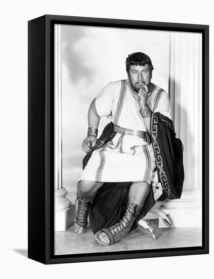 Spartacus by Stanley Kubrik with Peter Ustinov, 1960 (b/w photo)-null-Framed Stretched Canvas