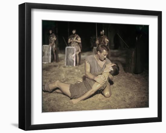 Spartacus by Stanley Kubrik with Tony Curtis and Kirk Douglas, 1960 (photo)-null-Framed Photo