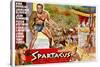 Spartacus, (Top Left): Kirk Douglas, (Belgium Poster Art), 1960-null-Stretched Canvas