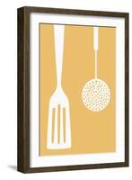 Spatula and Skimmer - Letterpress-Lantern Press-Framed Art Print