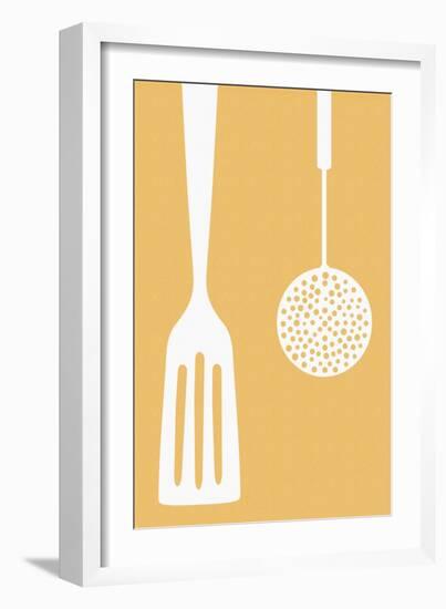 Spatula and Skimmer - Letterpress-Lantern Press-Framed Art Print