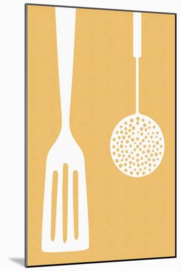 Spatula and Skimmer - Letterpress-Lantern Press-Mounted Art Print