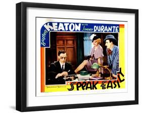 Speak Easily, from Left: Buster Keaton, Thelma Todd, Jimmy Durante, 1932-null-Framed Art Print