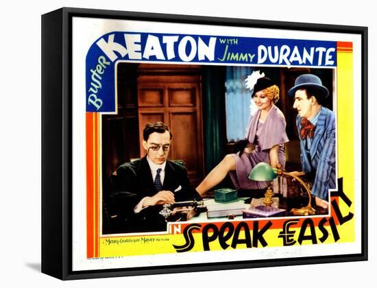 Speak Easily, from Left: Buster Keaton, Thelma Todd, Jimmy Durante, 1932-null-Framed Stretched Canvas