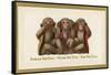 Speak, Hear, See No Evil, Three Monkeys-null-Framed Stretched Canvas